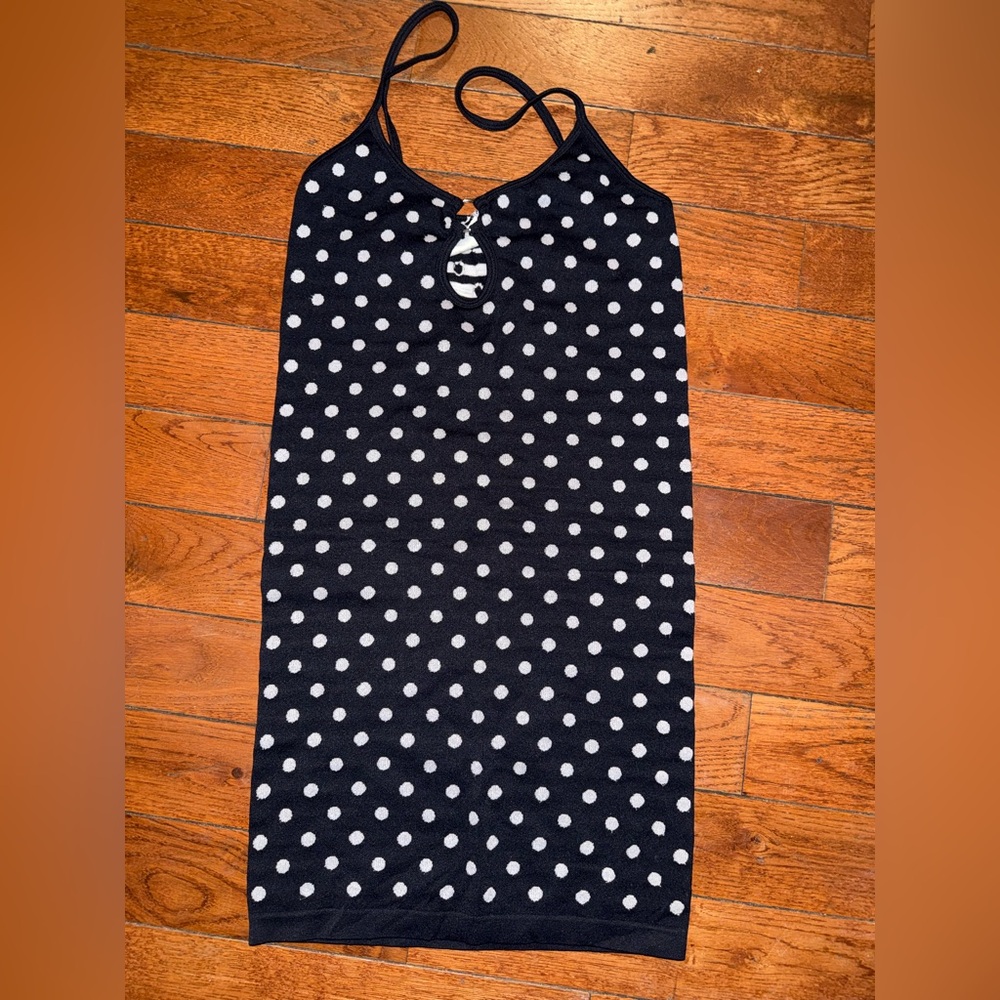 Zara Black Dress with White Polka Dots